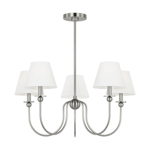 Visual Comfort Studio - DJC1255BS - Five Light Chandelier - Elsay - Brushed Nickel