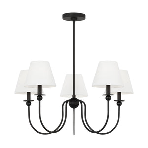 Visual Comfort Studio - DJC1255MBK - Five Light Chandelier - Elsay - Midnight Black