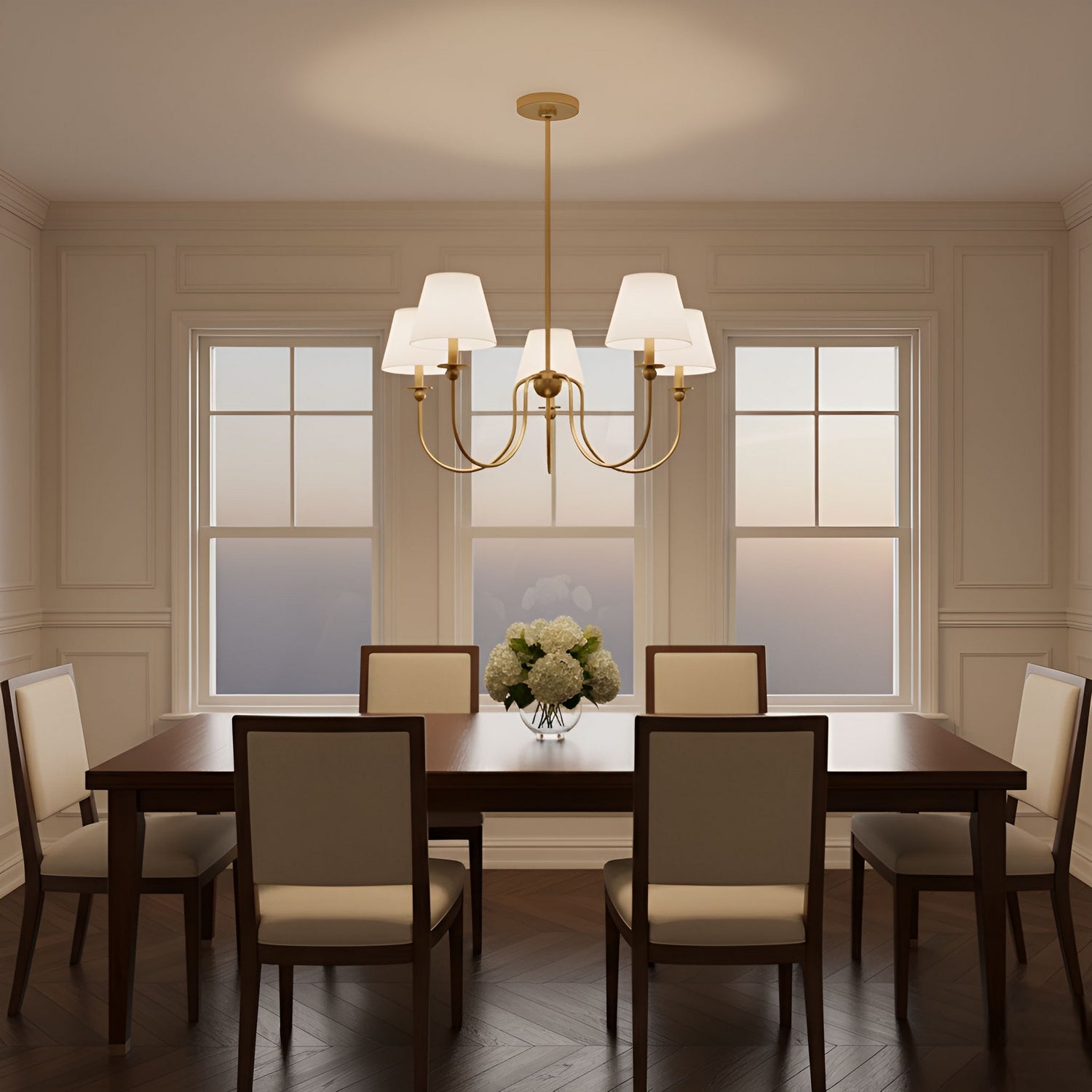 Visual Comfort Studio - DJC1255SB - Five Light Chandelier - Elsay - Satin Brass