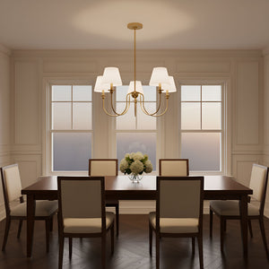 Visual Comfort Studio - DJC1255SB - Five Light Chandelier - Elsay - Satin Brass