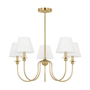 Visual Comfort Studio - DJC1255SB - Five Light Chandelier - Elsay - Satin Brass