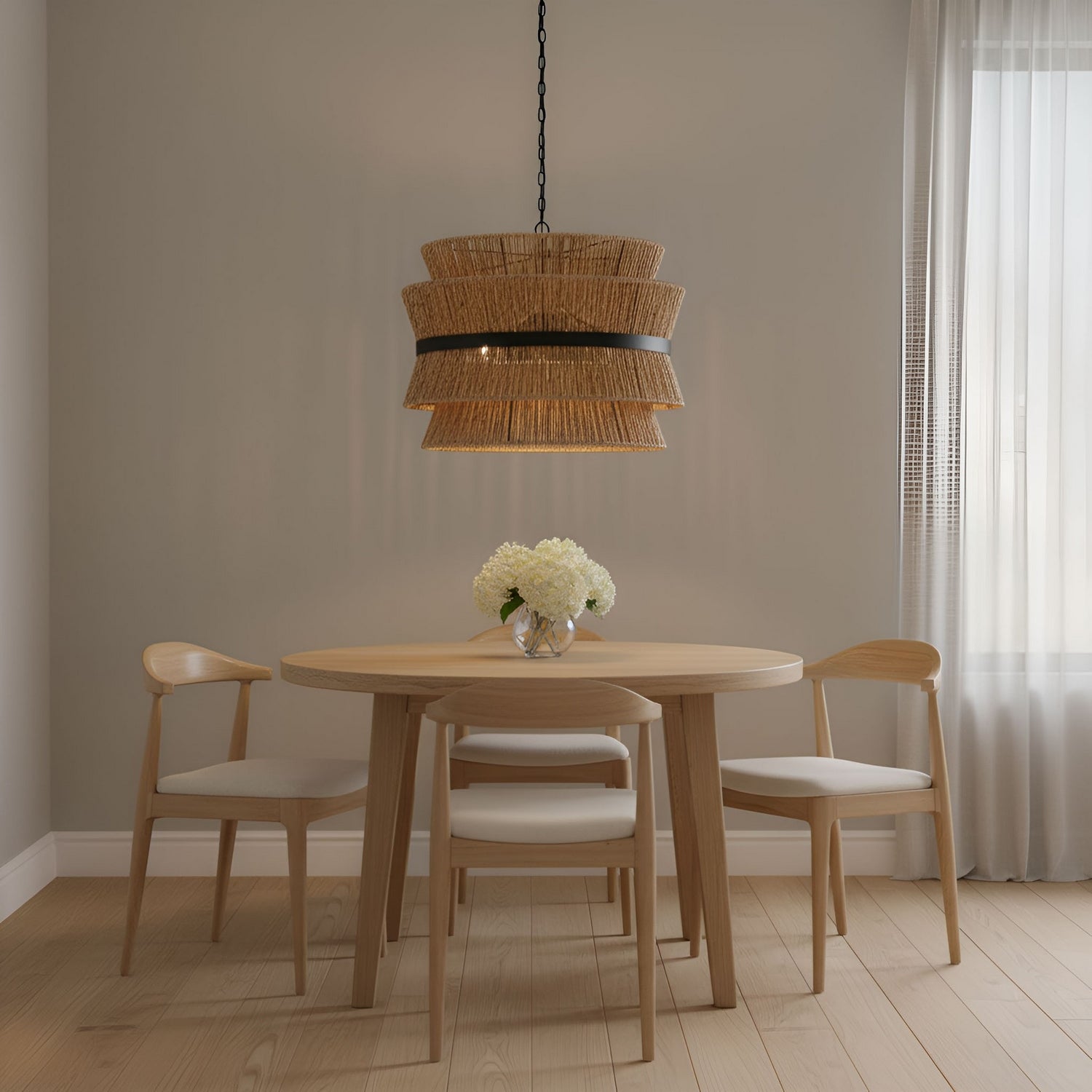 Visual Comfort Studio - DJP1074MBK - Four Light Pendant - Thurlo - Midnight Black