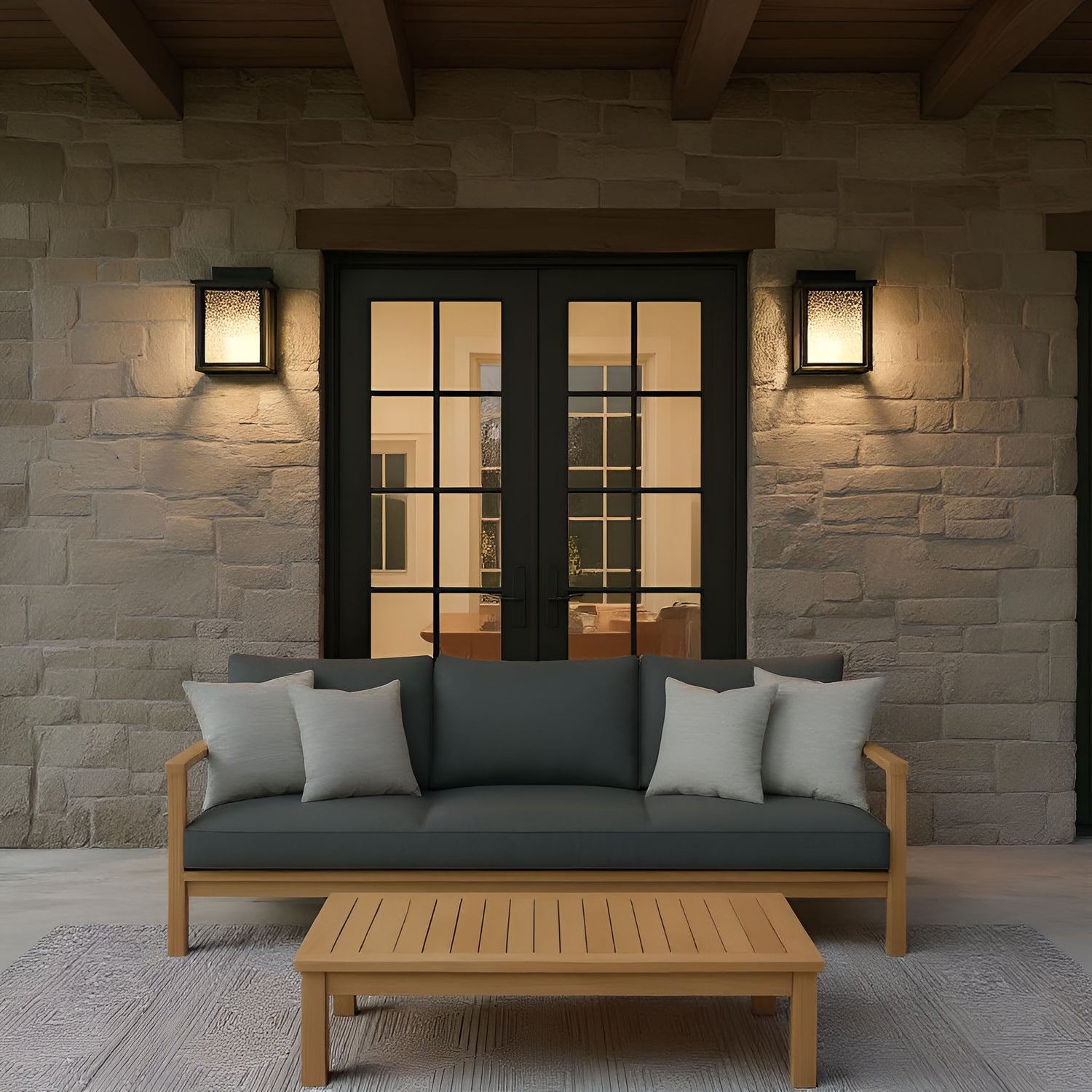 Generation Lighting - GLO1281DL-TXB - Lantern - Audley - Textured Black