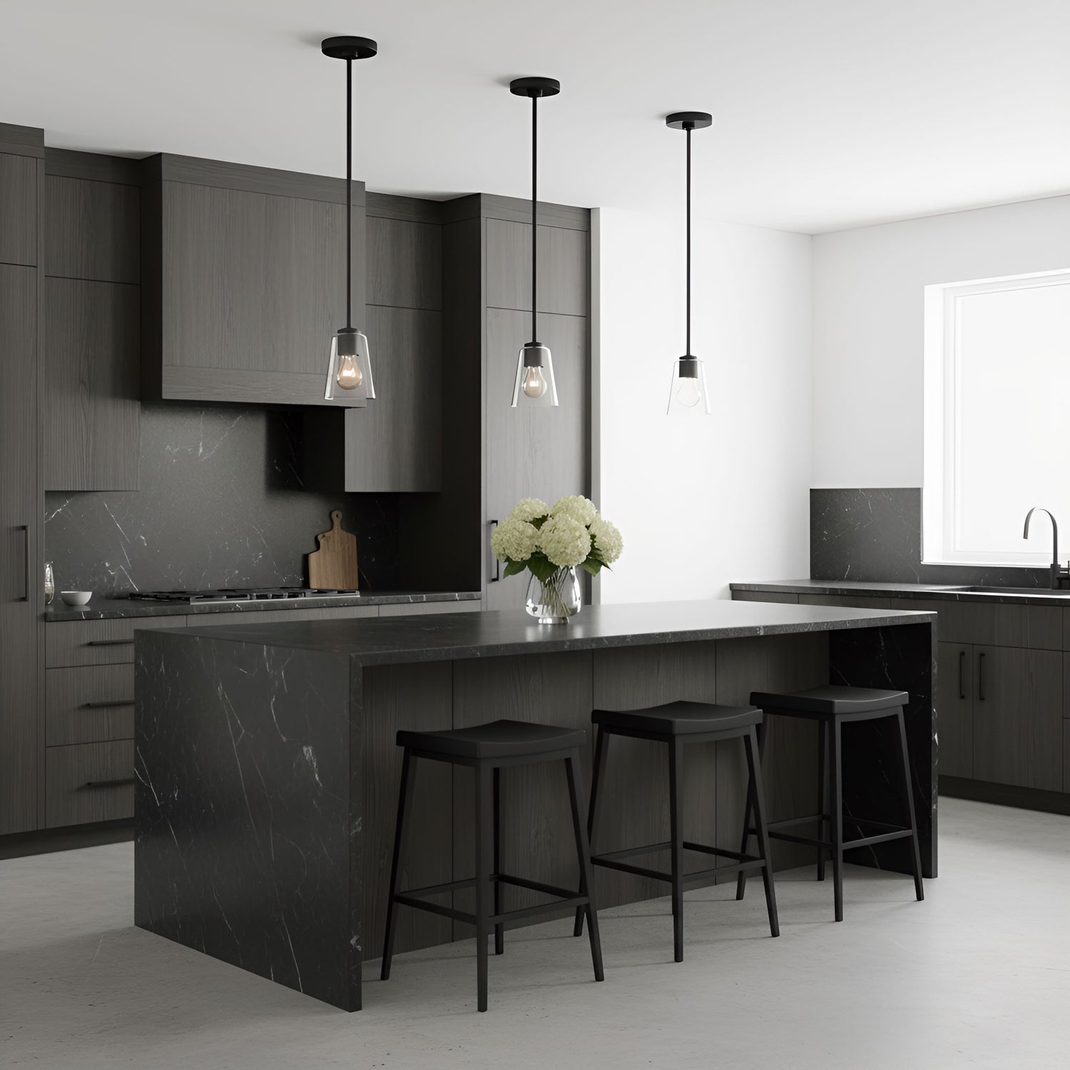 Generation Lighting - GLP1041MBK - One Light Mini-Pendant - Miles - Midnight Black