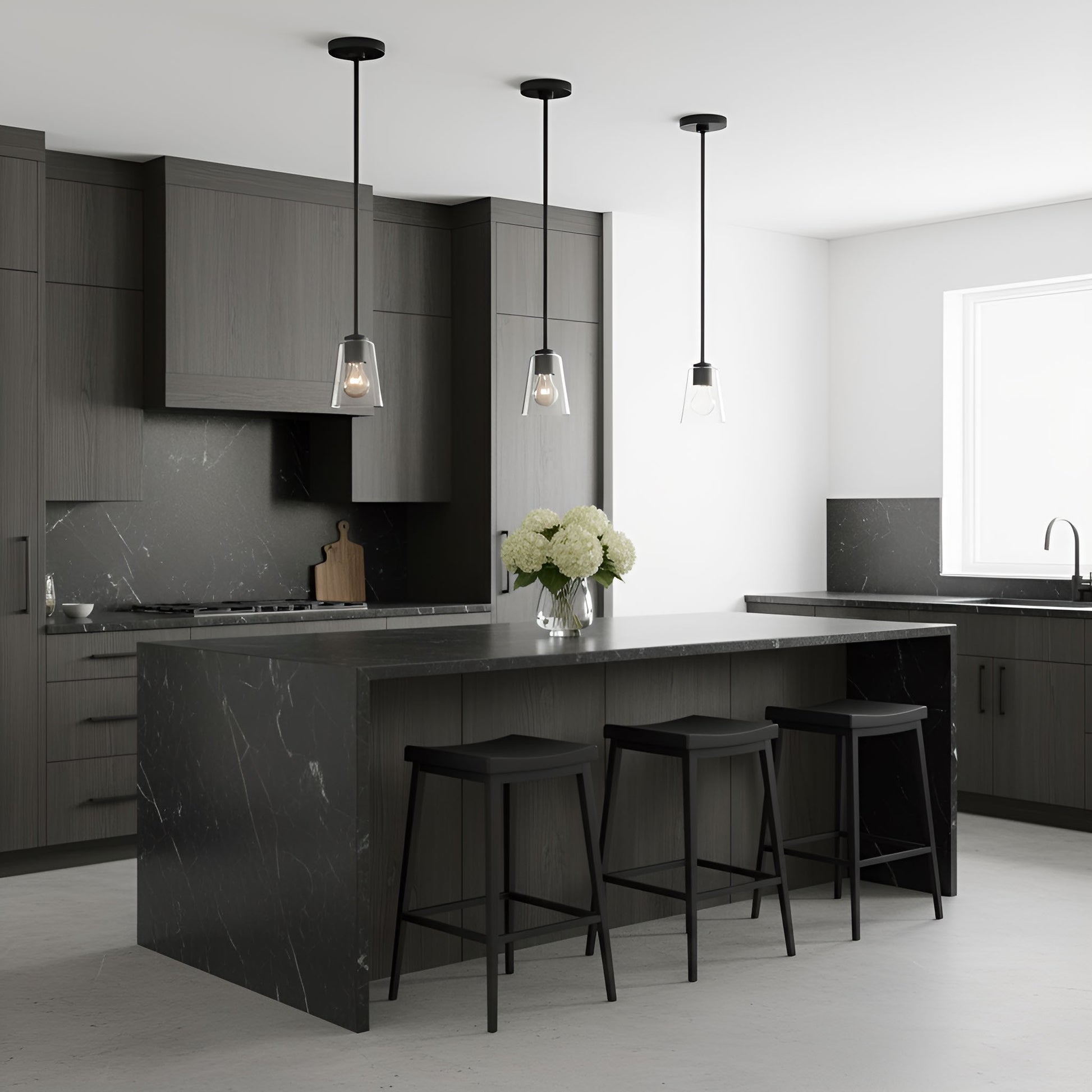 Generation Lighting - GLP1041MBK - One Light Mini-Pendant - Miles - Midnight Black