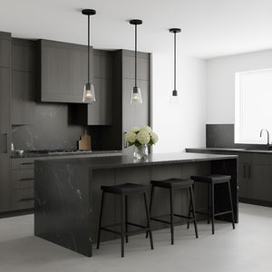 Generation Lighting - GLP1041MBK - One Light Mini-Pendant - Miles - Midnight Black