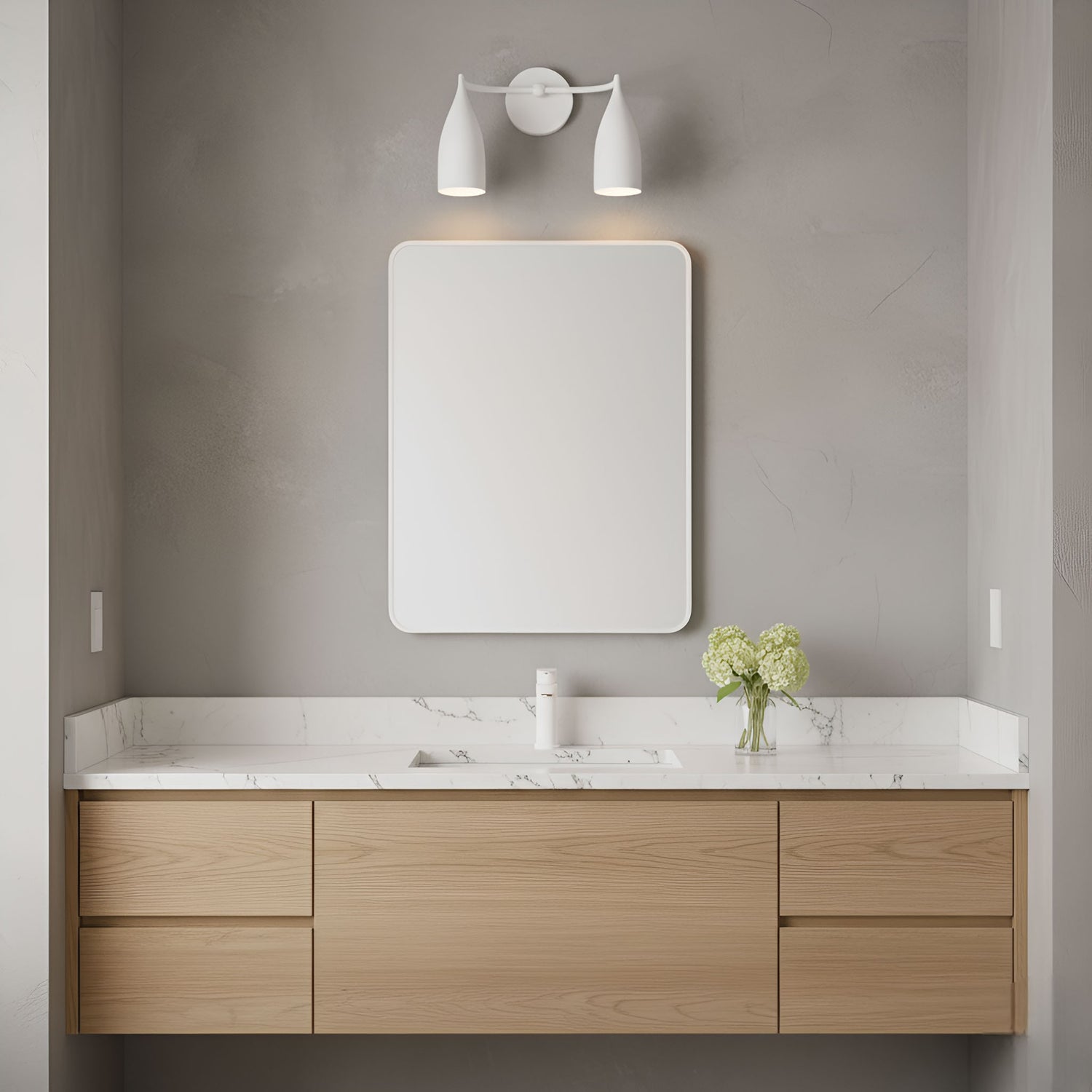 Generation Lighting - GLV1082MWT - Two Light Vanity - Maya - Matte White