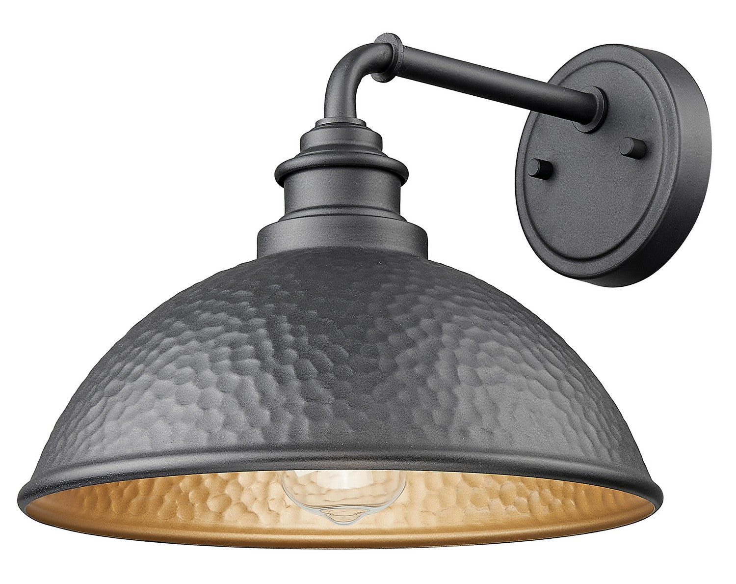 Acclaim Lighting - 1031BK - One Light Wall Lantern - Hammond - Hammered Black with Matte Gold