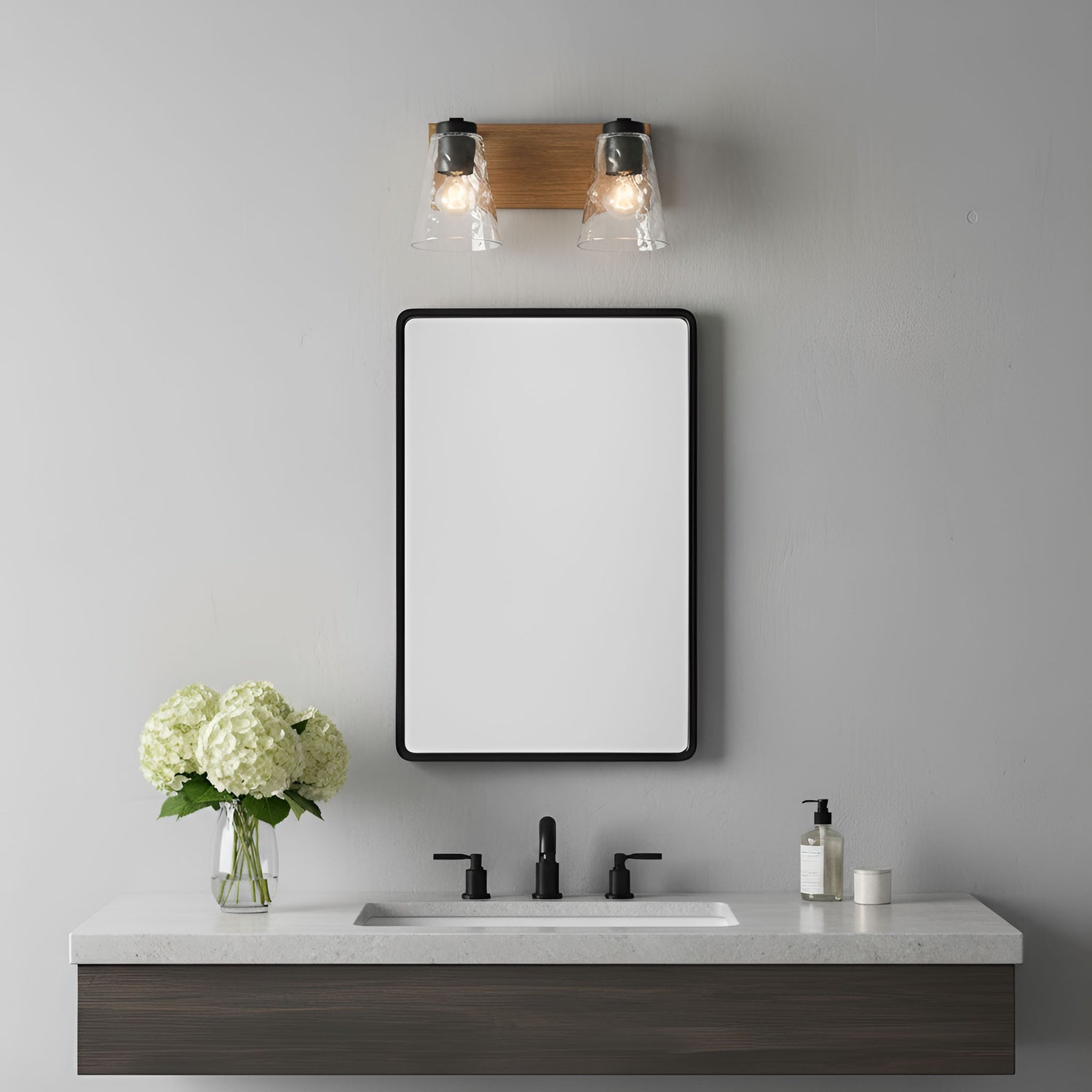 Generation Lighting - GLV1112MBKCRO - Vanity - Dunton - Midnight Black