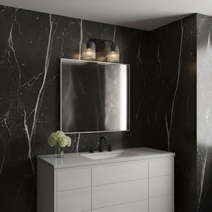 Generation Lighting - GLV1132MBK - Two Light Vanity - Eisele - Midnight Black