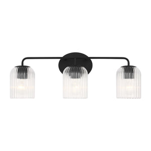 Generation Lighting - GLV1133MBK - Three Light Vanity - Eisele - Midnight Black