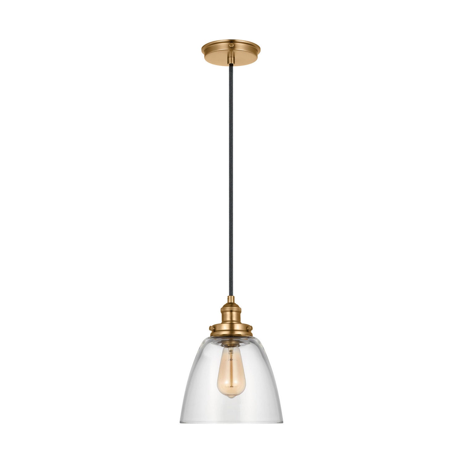 Visual Comfort Studio - P1349SB - One Light Pendant - Baskin - Satin Brass