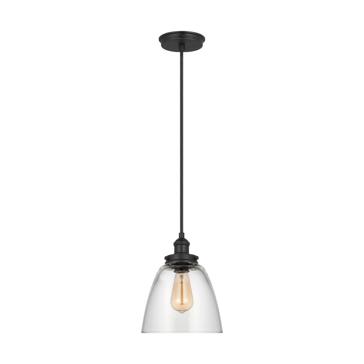 Visual Comfort Studio - P1349MBK - One Light Pendant - Baskin - Midnight Black