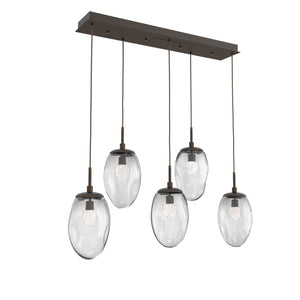 Hammerton Studio - PLB0067-05-FB-FC-C01-L3 - LED Linear Pendant - Meteo - Flat Bronze