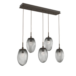 Hammerton Studio - PLB0067-05-FB-FS-C01-L3 - LED Linear Pendant - Meteo - Flat Bronze