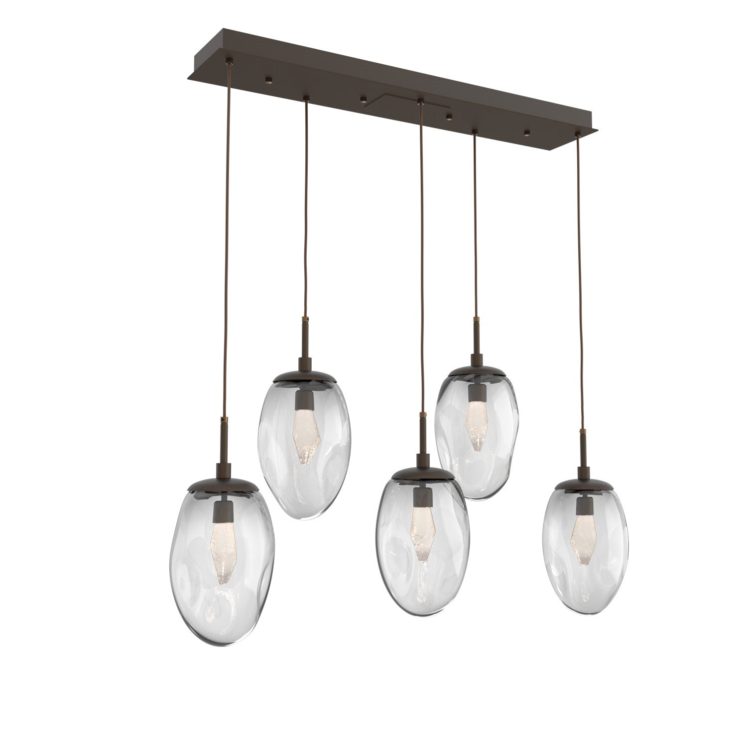Hammerton Studio - PLB0067-05-FB-GC-C01-L3 - LED Linear Pendant - Meteo - Flat Bronze