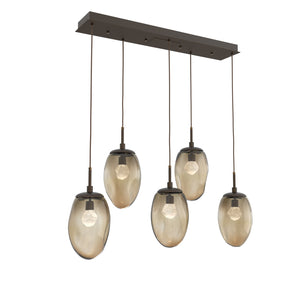 Hammerton Studio - PLB0067-05-FB-ZB-C01-L3 - LED Linear Pendant - Meteo - Flat Bronze