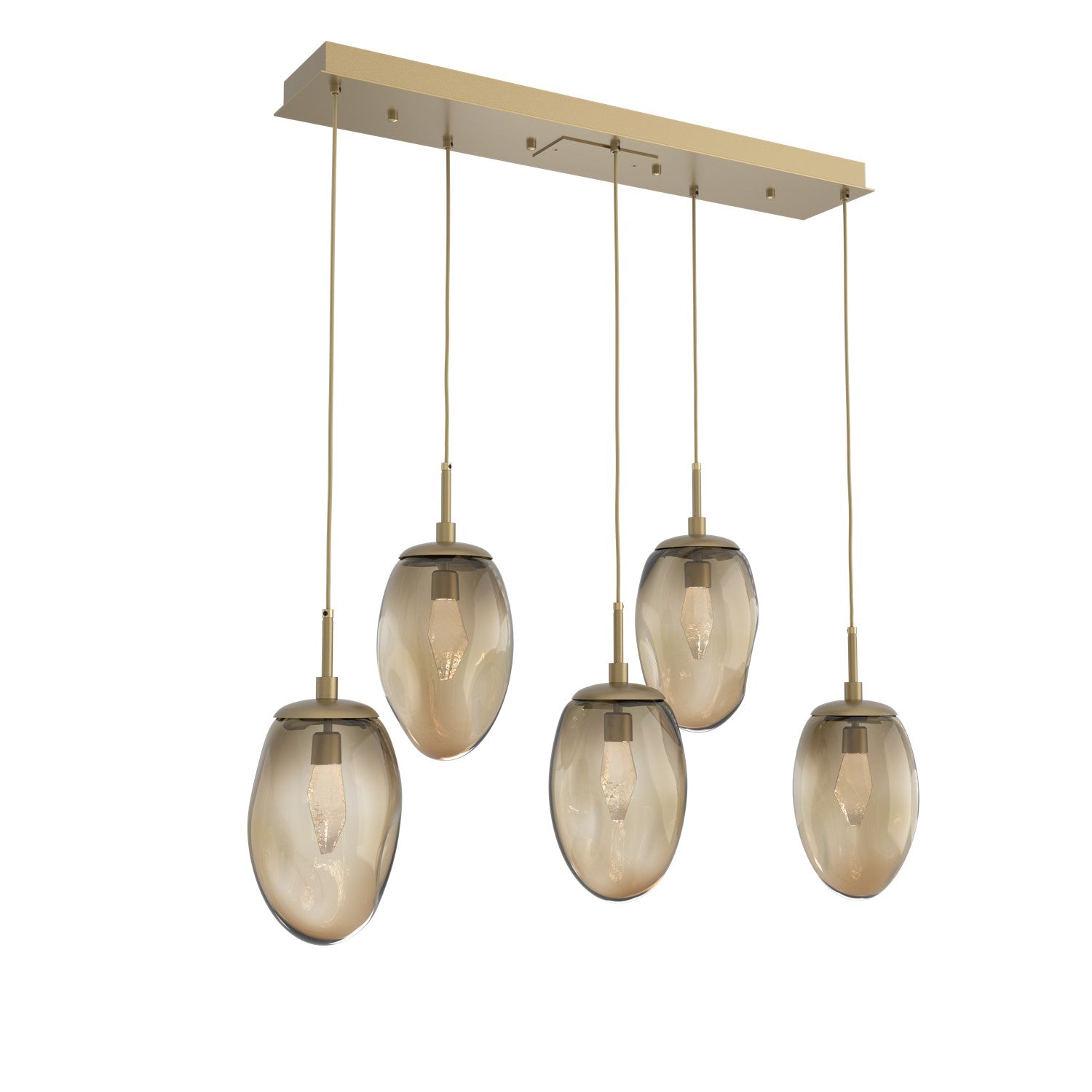 Hammerton Studio - PLB0067-05-GB-GB-C01-L3 - LED Linear Pendant - Meteo - Gilded Brass