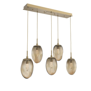 Hammerton Studio - PLB0067-05-GB-GB-C01-L3 - LED Linear Pendant - Meteo - Gilded Brass