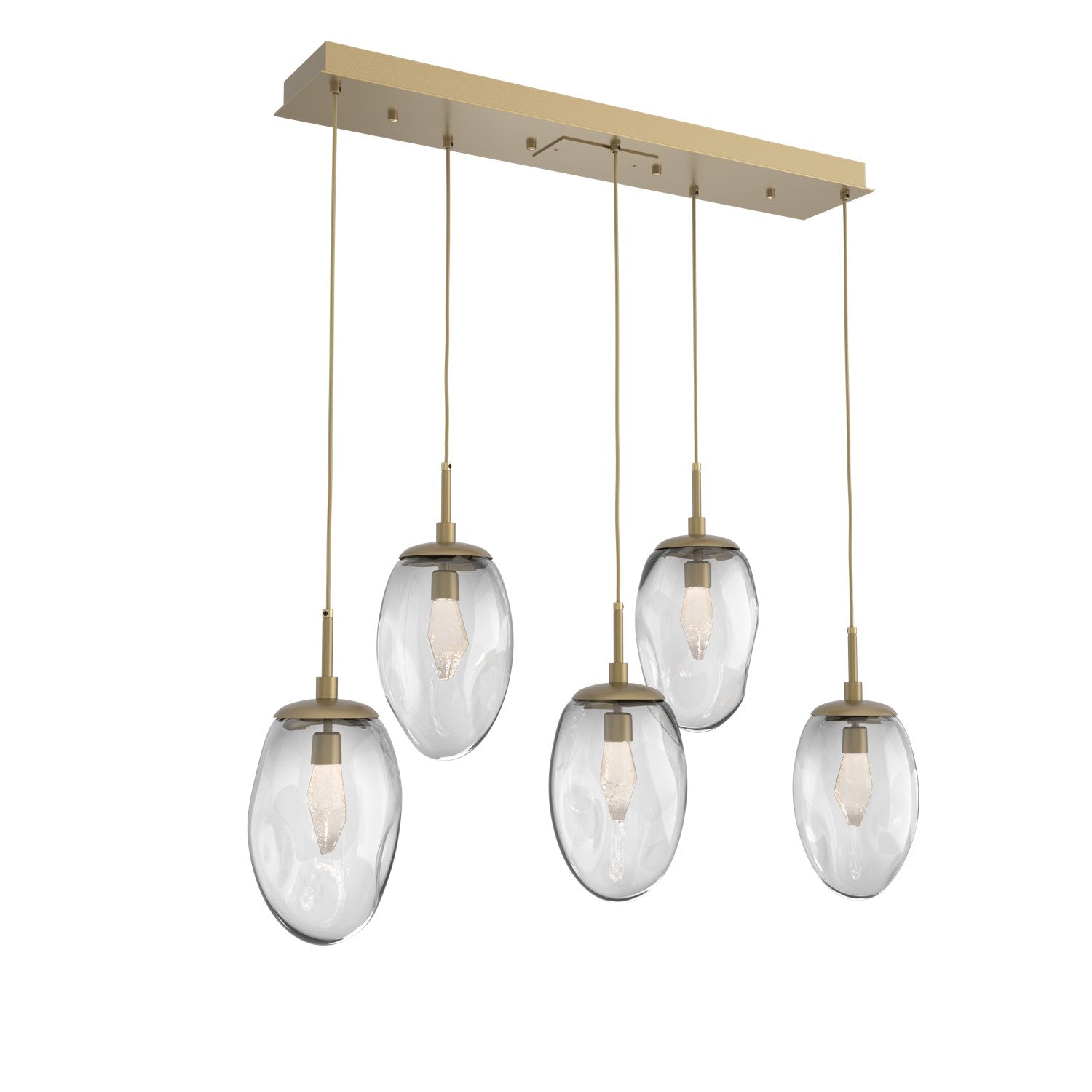 Hammerton Studio - PLB0067-05-GB-GC-C01-L3 - LED Linear Pendant - Meteo - Gilded Brass
