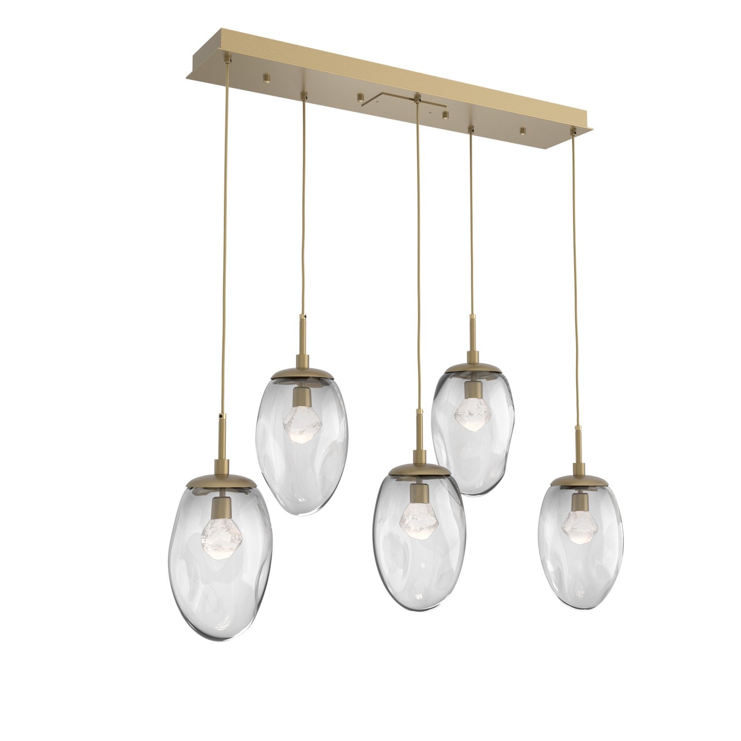 Hammerton Studio - PLB0067-05-GB-ZC-C01-L3 - LED Linear Pendant - Meteo - Gilded Brass