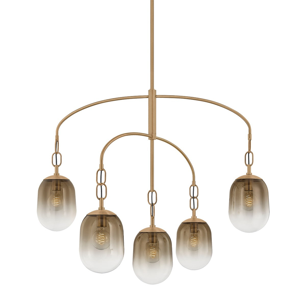 Troy Lighting - F2542-PBR - Five Light Chandelier - Harvey - Patina Brass
