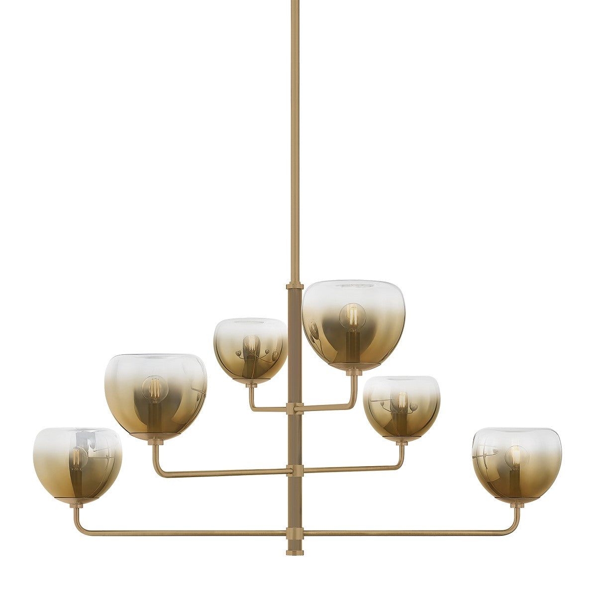 Troy Lighting - F3745-PBR - Six Light Chandelier - August - Patina Brass