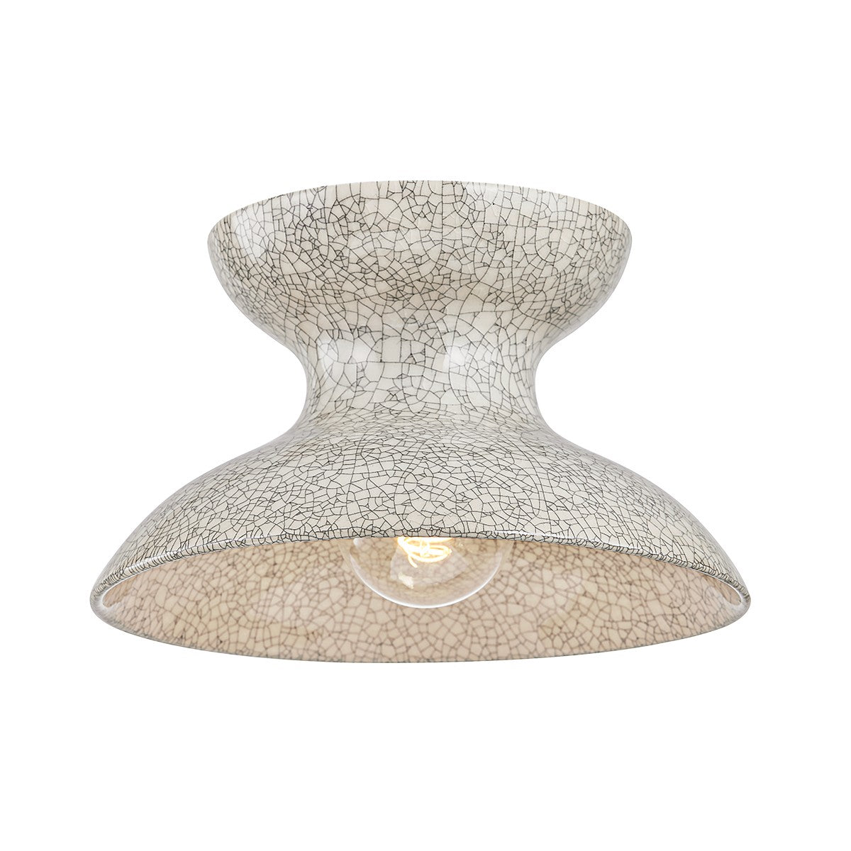 Mitzi - H1074501-AGB/CBC - One Light Flush Mount - Carina - Aged Brass/Ceramic Belgian Crackle