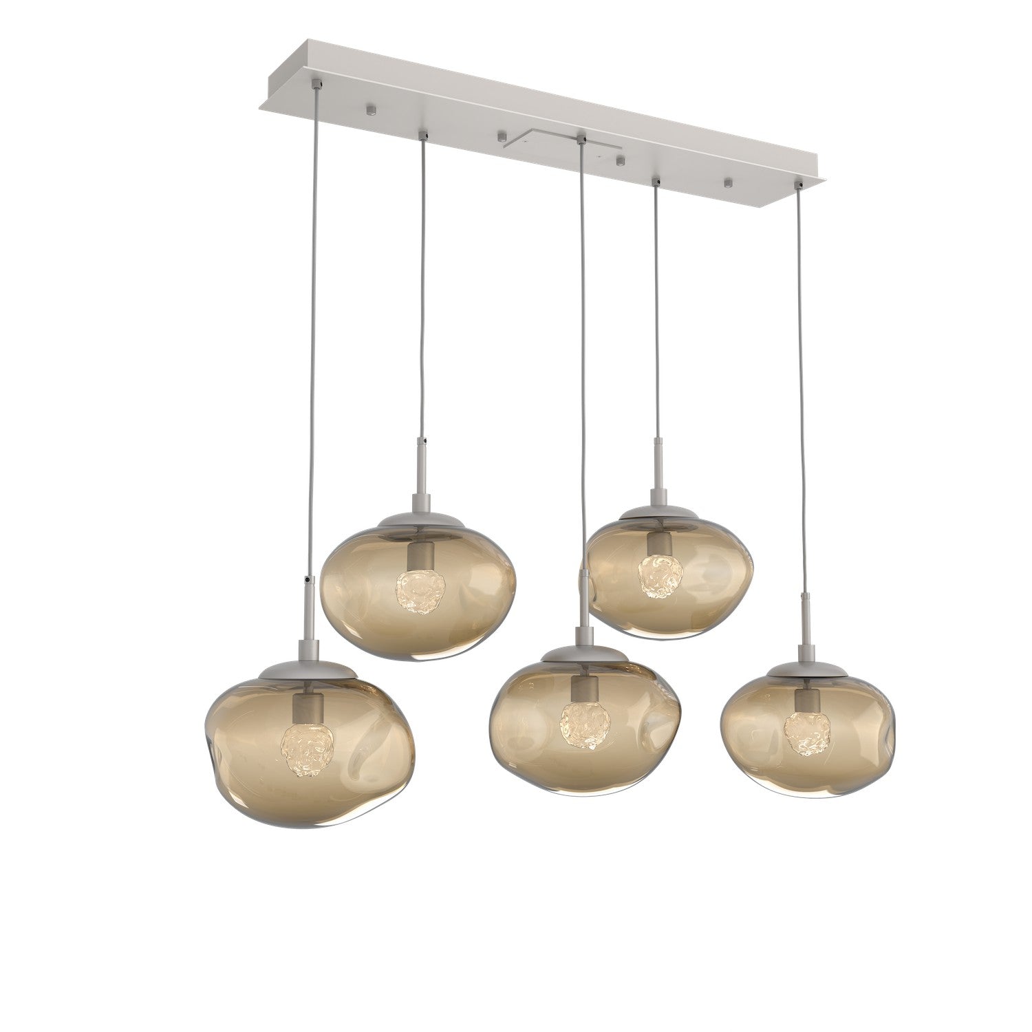 Hammerton Studio - PLB0068-05-BS-FB-C01-L3 - LED Linear Pendant - Nebula - Beige Silver