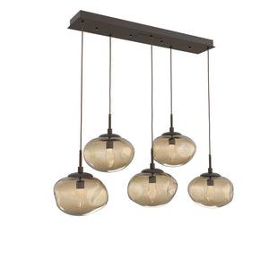 Hammerton Studio - PLB0068-05-FB-GB-C01-L3 - LED Linear Pendant - Nebula - Flat Bronze
