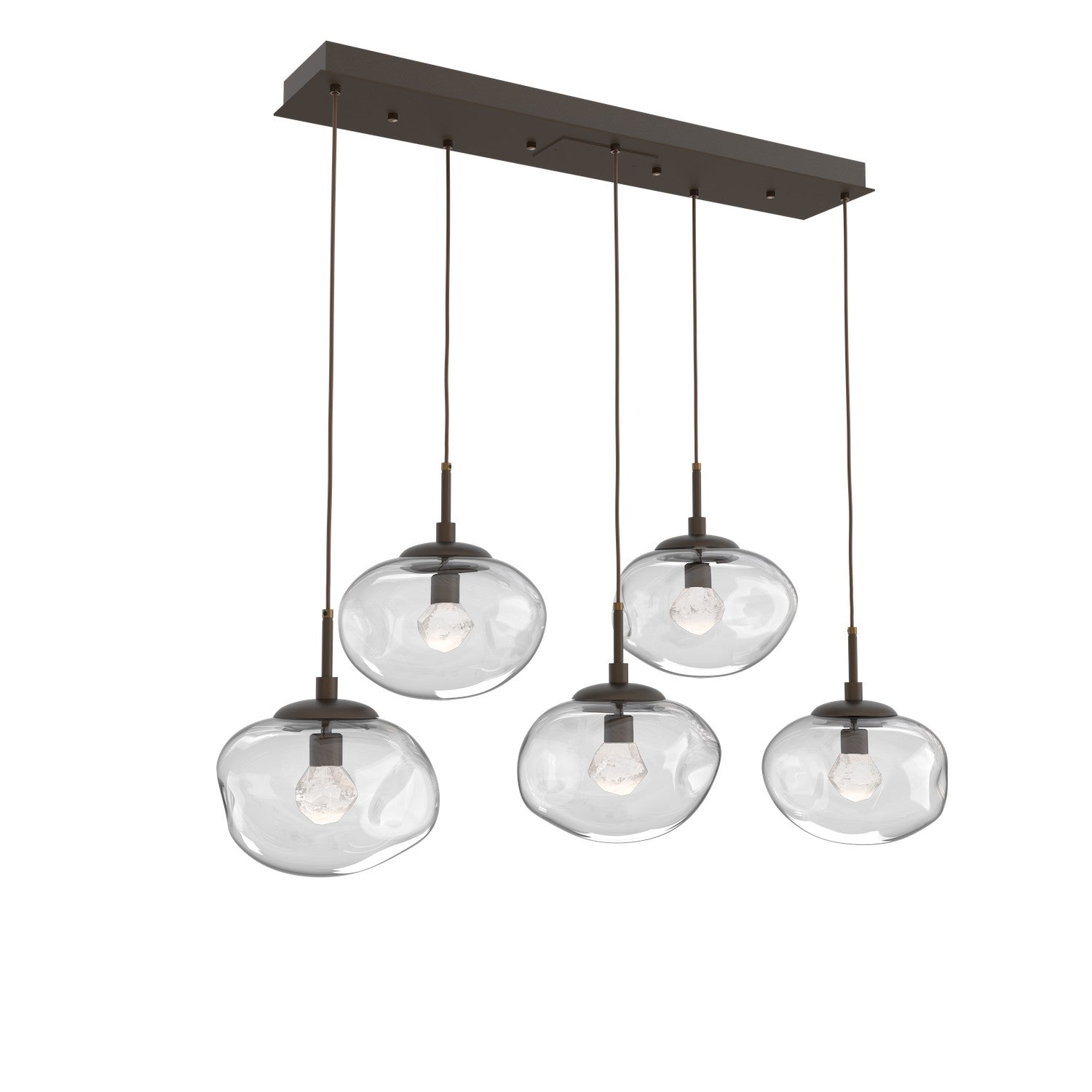 Hammerton Studio - PLB0068-05-FB-ZC-C01-L3 - LED Linear Pendant - Nebula - Flat Bronze