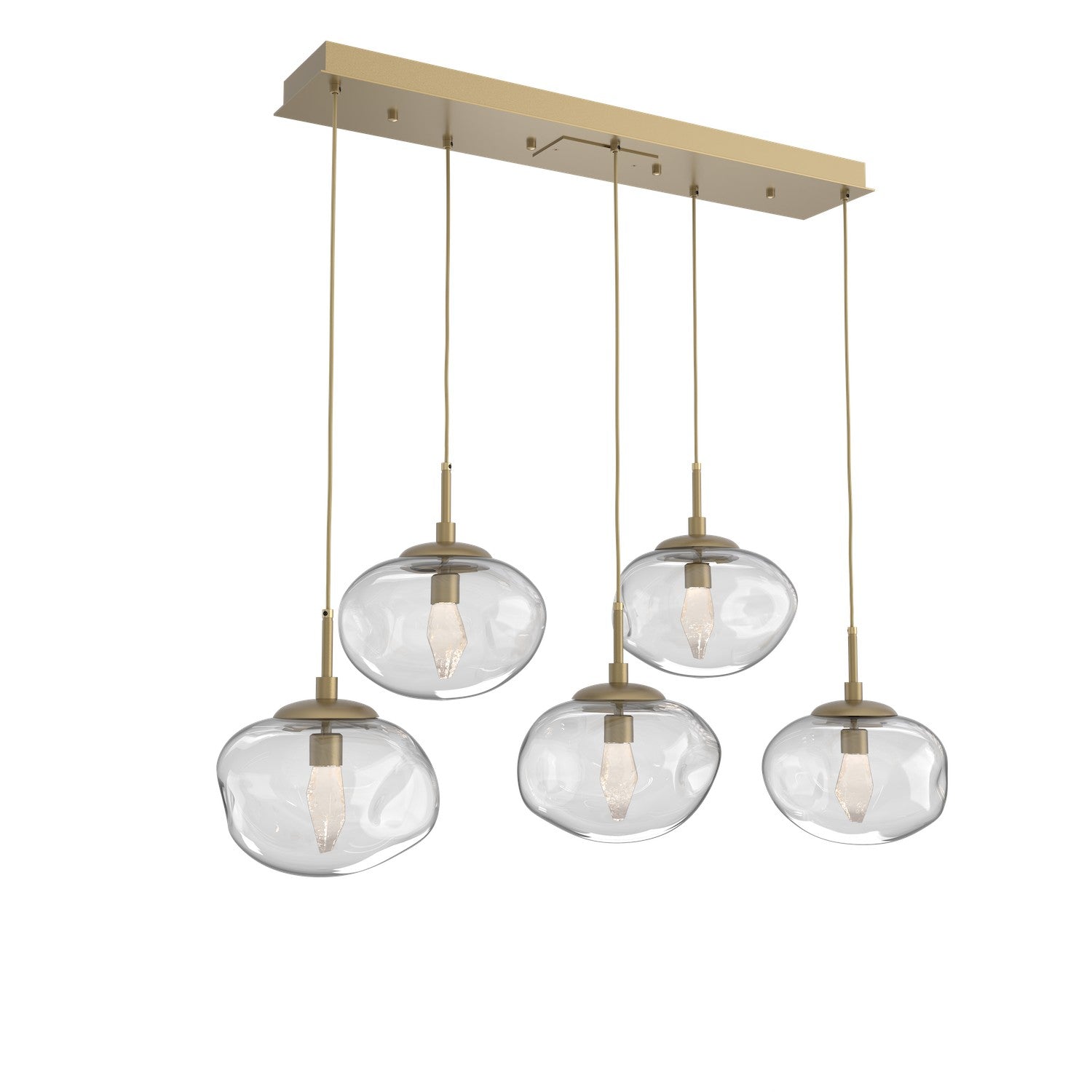 Hammerton Studio - PLB0068-05-GB-GC-C01-L3 - LED Linear Pendant - Nebula - Gilded Brass