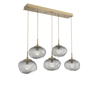 Hammerton Studio - PLB0068-05-GB-ZS-C01-L3 - LED Linear Pendant - Nebula - Gilded Brass