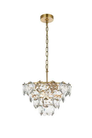 Elegant Lighting - 1050D16SG - Six Light Chandelier - Adaline - Satin Gold and Clear