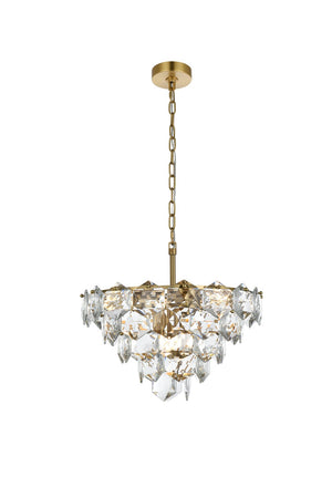 Elegant Lighting - 1050D20SG - Eight Light Chandelier - Adaline - Satin Gold and Clear