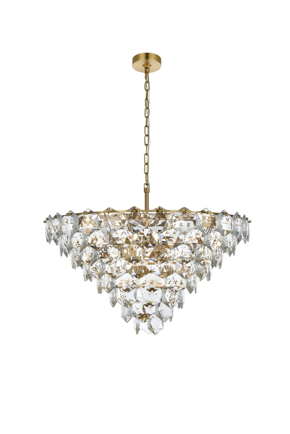 Elegant Lighting - 1050D32SG - 15 Light Chandelier - Adaline - Satin Gold and Clear