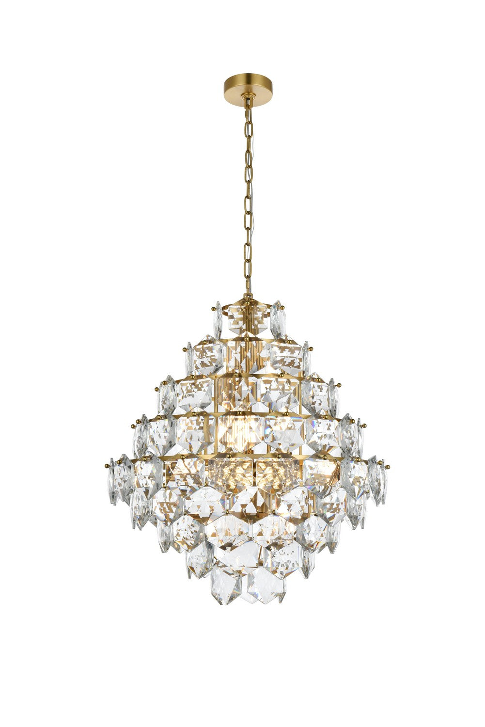 Elegant Lighting - 1050G24SG - 15 Light Chandelier - Adaline - Satin Gold and Clear