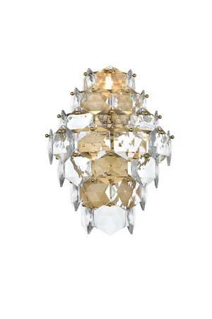 Elegant Lighting - 1050W18SG - Four Light Wall Sconce - Adaline - Satin Gold and Clear