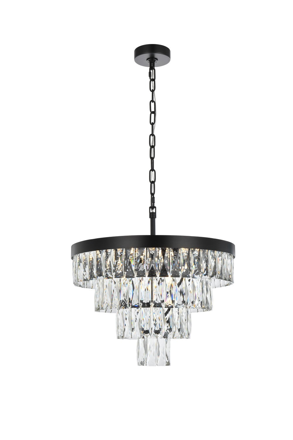 Elegant Lighting - 1060D20BK - Ten Light Chandelier - Josephine - Black and Clear