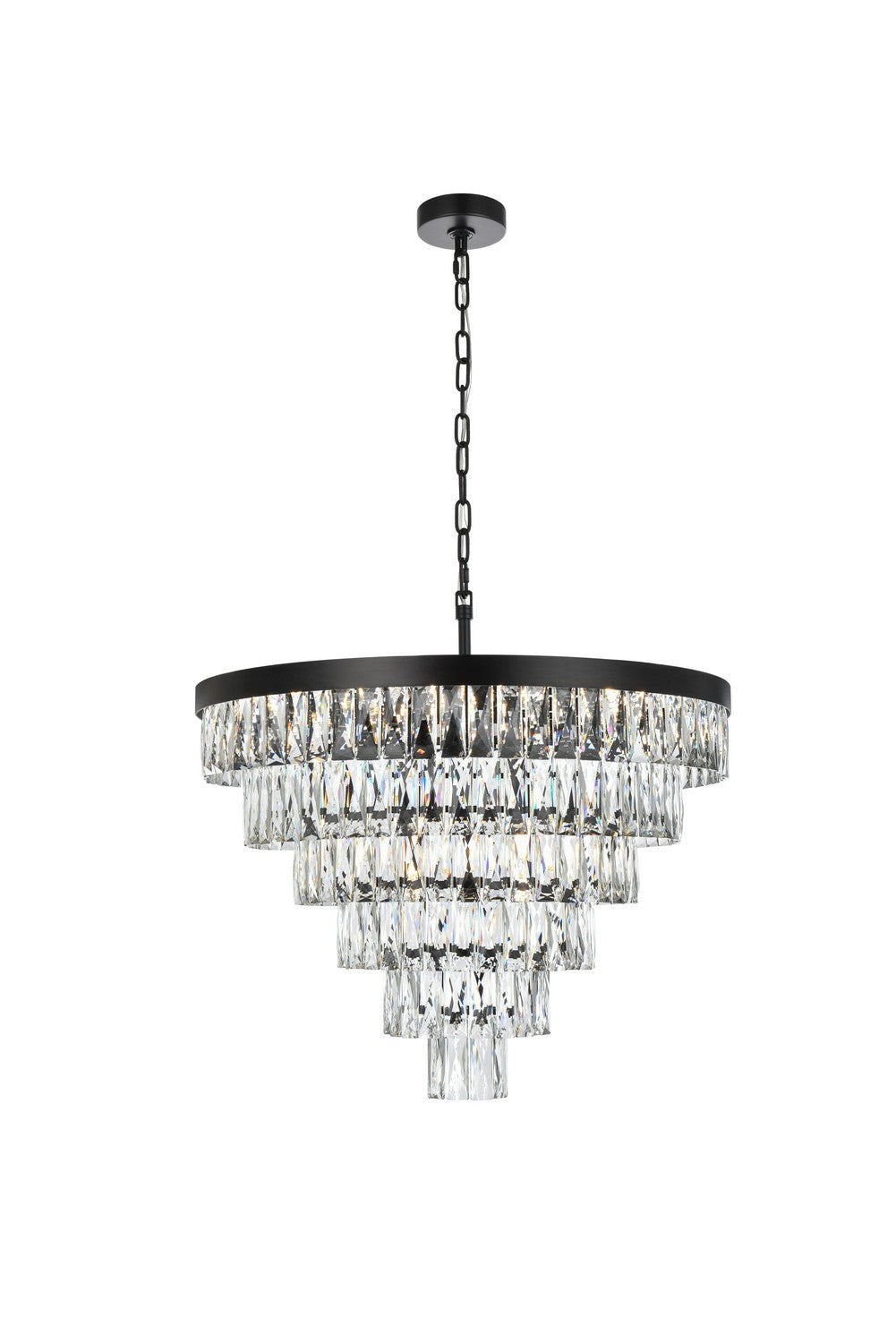 Elegant Lighting - 1060D27BK - 13 Light Chandelier - Josephine - Black and Clear
