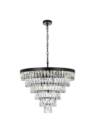 Elegant Lighting - 1060D27BK - 13 Light Chandelier - Josephine - Black and Clear
