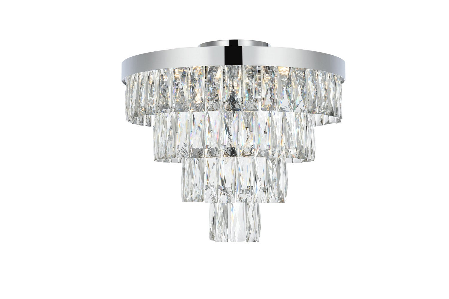 Elegant Lighting - 1060F18C - Six Light Flush Mount - Josephine - Chrome and Clear