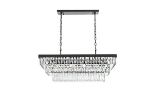 Elegant Lighting - 1060G36BK - 12 Light Chandelier - Josephine - Black and Clear