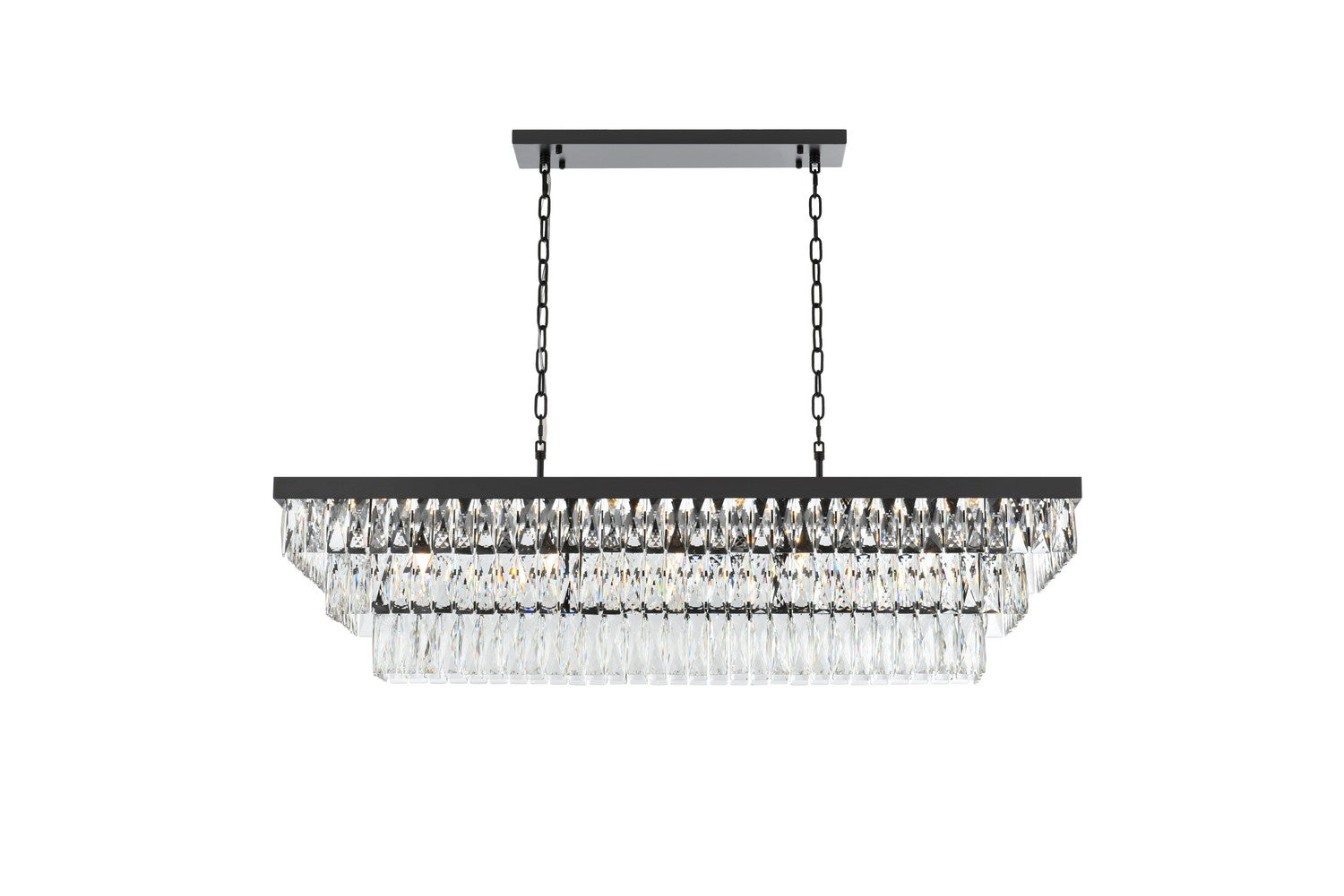 Elegant Lighting - 1060G48BK - 17 Light Chandelier - Josephine - Black and Clear
