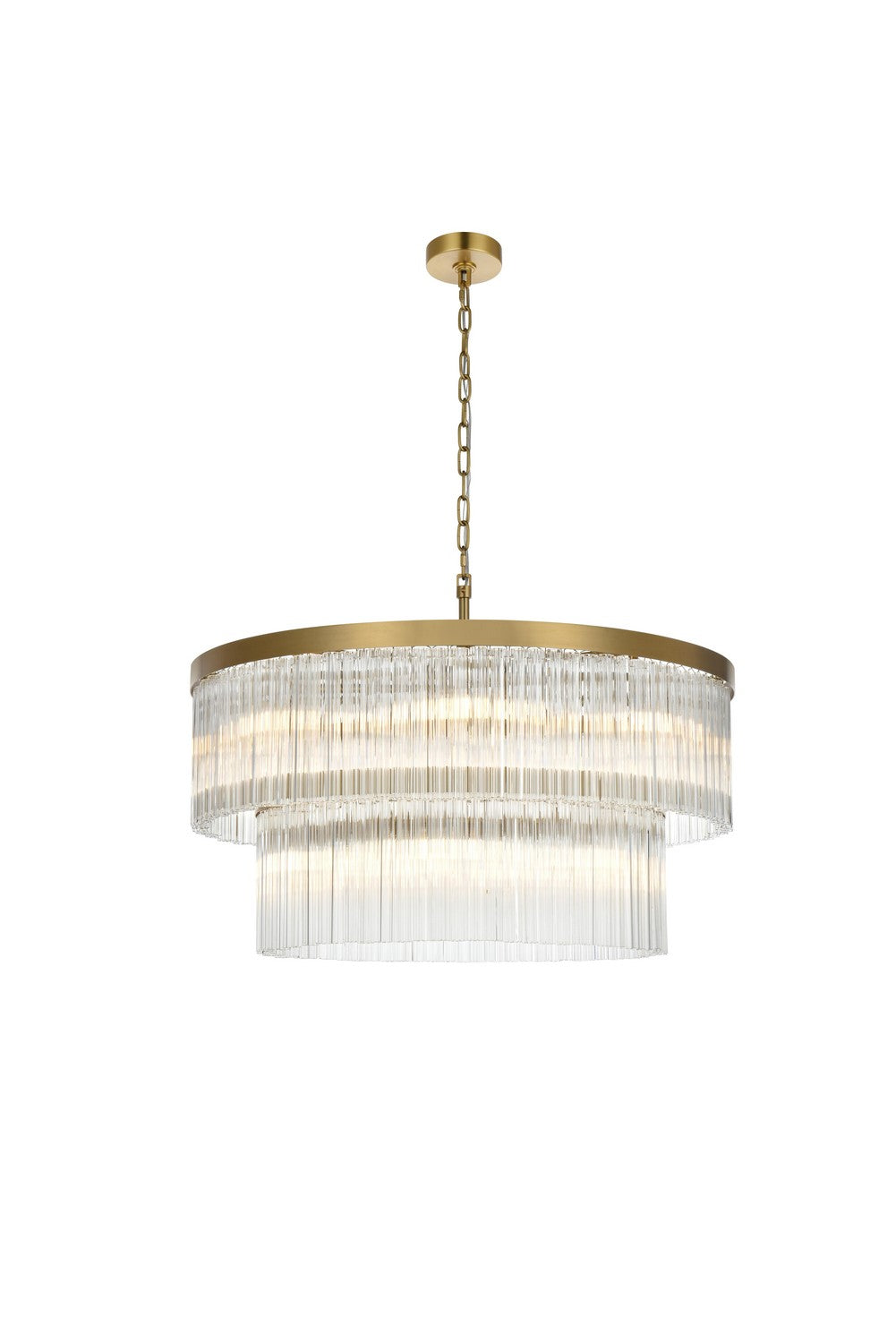 Elegant Lighting - 1070D32SG - 14 Light Chandelier - Harlow - Satin Gold and Clear