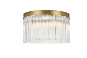 Elegant Lighting - 1070F16SG - Four Light Flush Mount - Harlow - Satin Gold and Clear