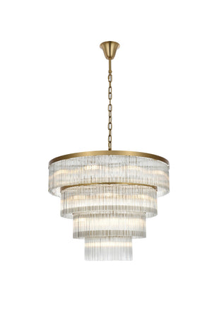 Elegant Lighting - 1070G40SG - 28 Light Chandelier - Harlow - Satin Gold and Clear