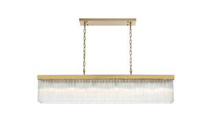 Elegant Lighting - 1070G49SG - Six Light Chandelier - Harlow - Satin Gold and Clear