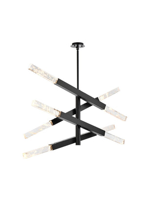 Elegant Lighting - 2085L4BK - Eight Light Pendant - Ari - Black and Clear