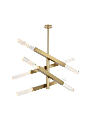 Elegant Lighting - 2085L4SG - Eight Light Pendant - Ari - Satin Gold and Clear